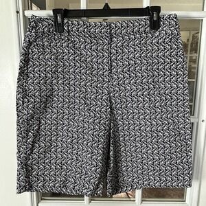 Talbots Navy Blue Cat Eye Sunglasses Print Shorts Size 14 Bermuda Retro Chino